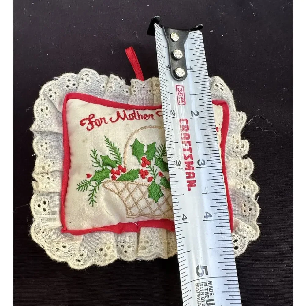 Russ Barrie Vtg 1980’s For Mother With Love Christmas Ornament Hanger Pillow S53